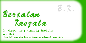 bertalan kaszala business card